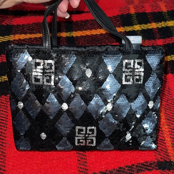 🍎 SOLD 🍎Givenchy Mini tote bag excellent condition silver n black sequins. - Picture 9 of 11